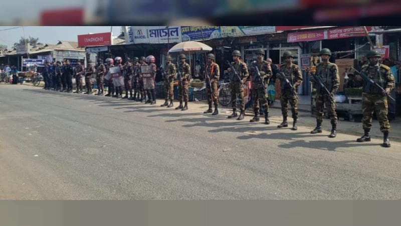 নির্বাচনকে সামনে রেখে নোয়াখালীতে যৌথবাহিনীর টহল কার্যক্রম শুরু
